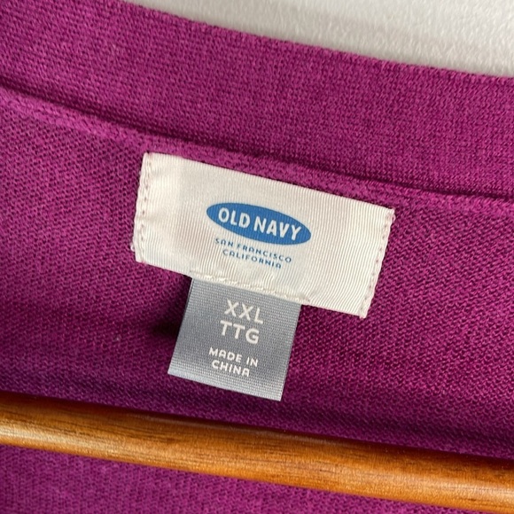 Old Navy Open Cardigan Sweater Lightweight Knit Plum And Get It Retro Size XXL - Picture 7 of 11